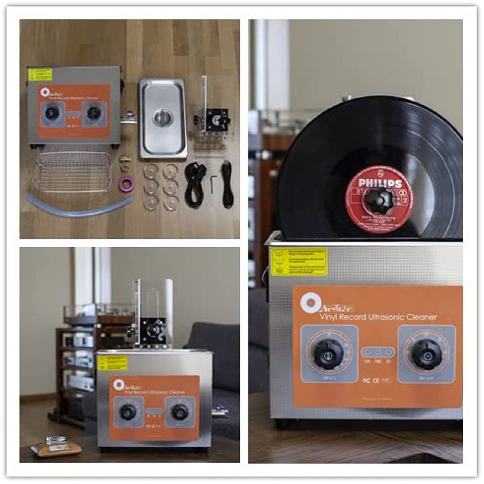 Máquina De Limpieza Ultrasónica, Limpiador De Discos De Vinilo Eléctrico De Calefacción, Limpia 1-6 Discos De Vinilo, para Gafas, Reloj, Instrumento Musical, Función De Temporización Digital