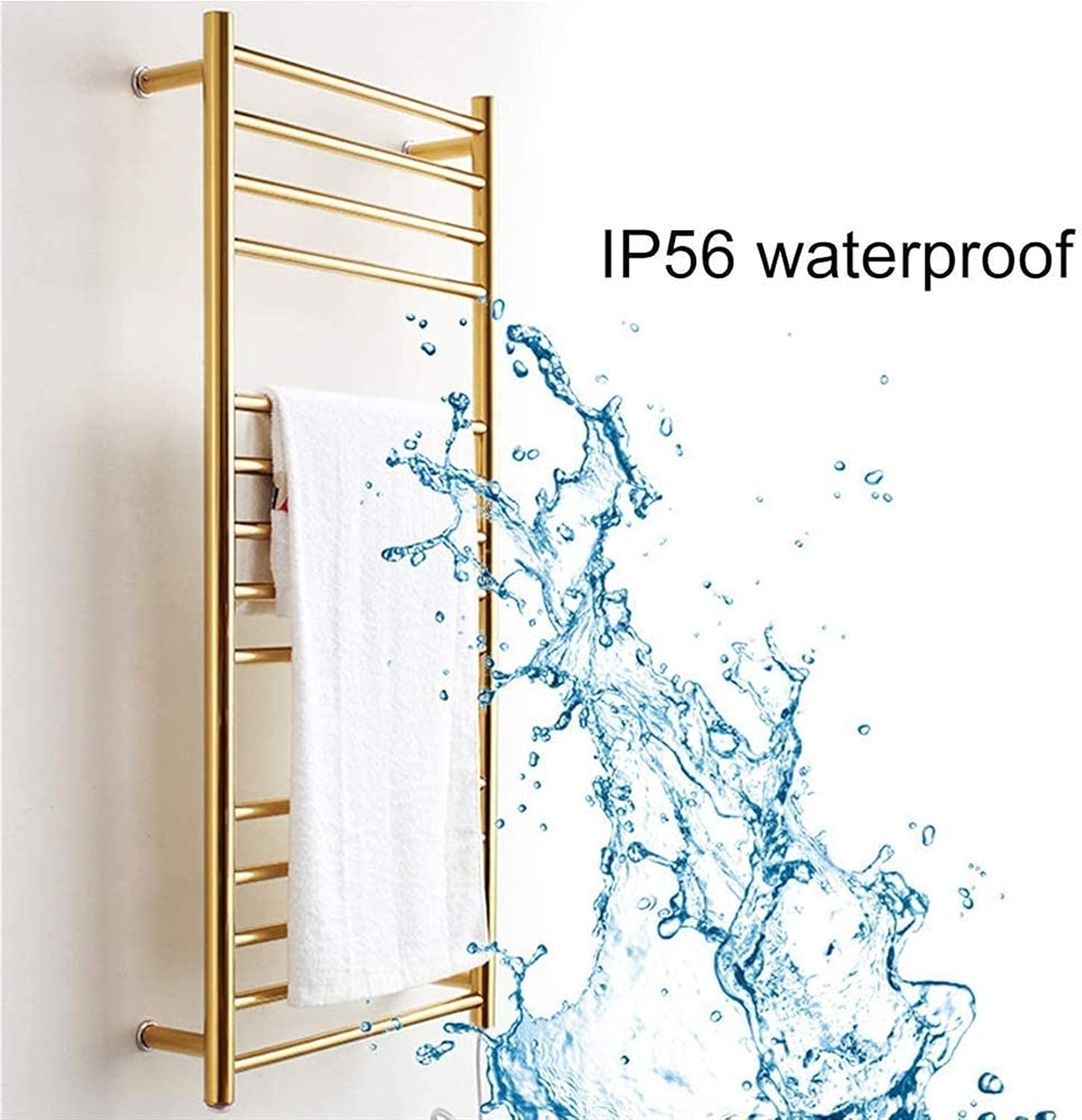 Heated Towel Rail Rails Gold Towel Warmer, Electric Towel Warmer Rack, Wall Mounted Electric Towel Rack, The Latest Generation of Stainless Steel Towel Heater (Size : Plugin)