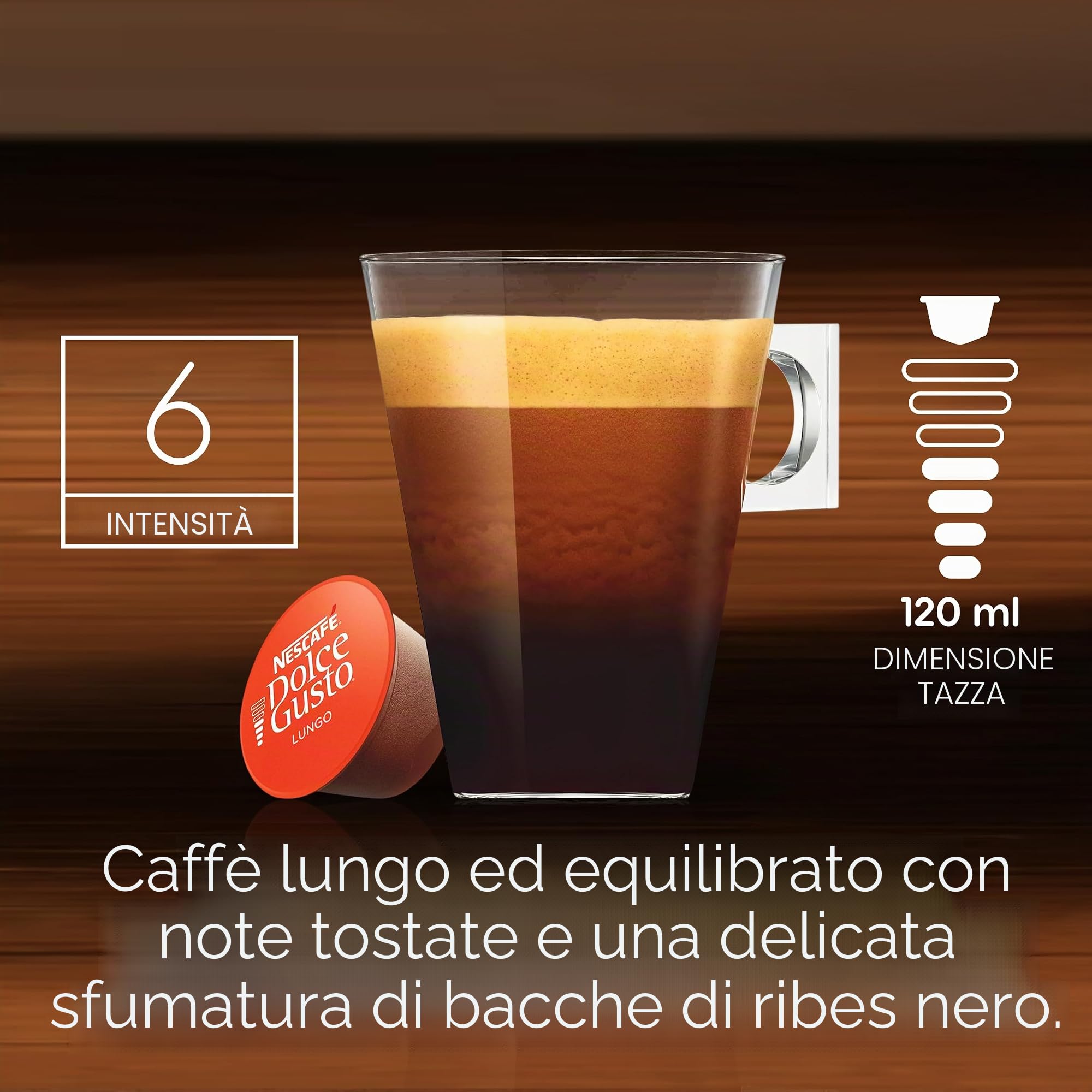 NESCAFÉ DOLCE GUSTO Nescafé Dolce Gusto Caffè Lungo - Set 3 Contenitori Caffè, 3 x 30 Capsule