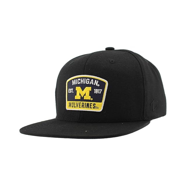 Michigan Wolverines NCAA Officially Licensed Hat Flat Snapback Z11 Switchback Black