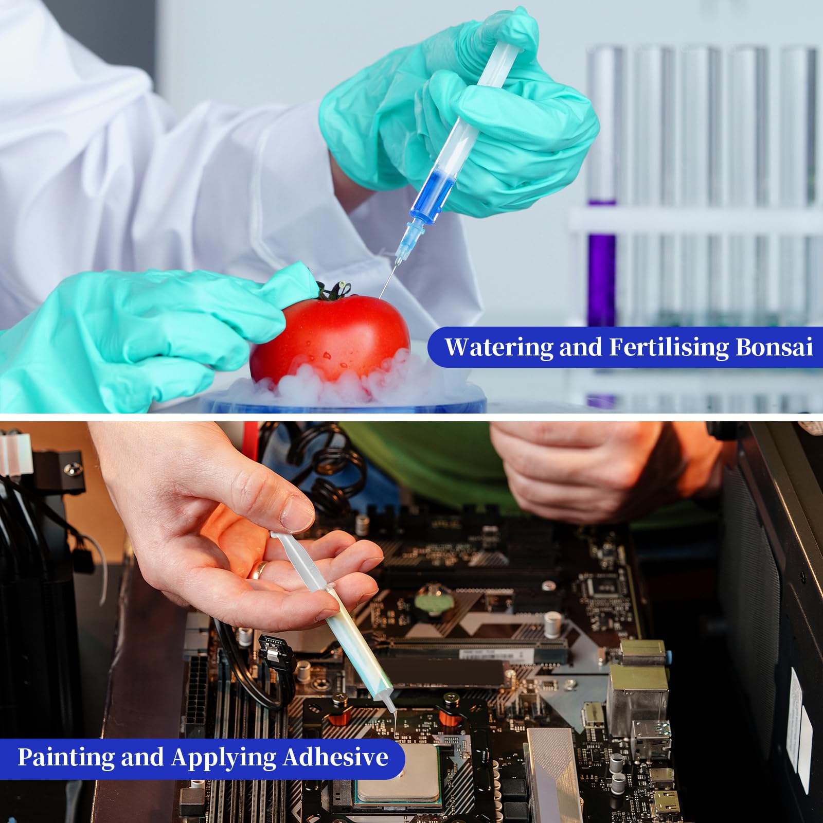 30 sztuk plastikowych strzykawek dozujących, 5 ml, uniwersalna strzykawka dozująca, plastikowa strzykawka z igłą i nasadką, mała strzykawka z tworzywa sztucznego do eksperymentów w przemyśle