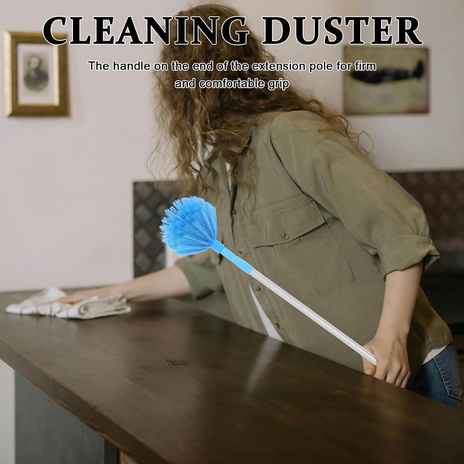 Cobweb Duster with Extension Pole, Cobweb Corner Brush Kit Ceilings Web Brush for Outdoor Indoor Web