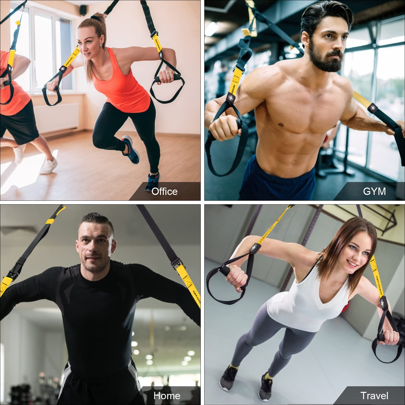 Allenamento Sospensione per Palestra in Casa, Suspension Training da Casa per Porta, Suspension Trainer Fitness per Allenamento in Casa, Set Workout di Attrezzi Casa per Home Gym