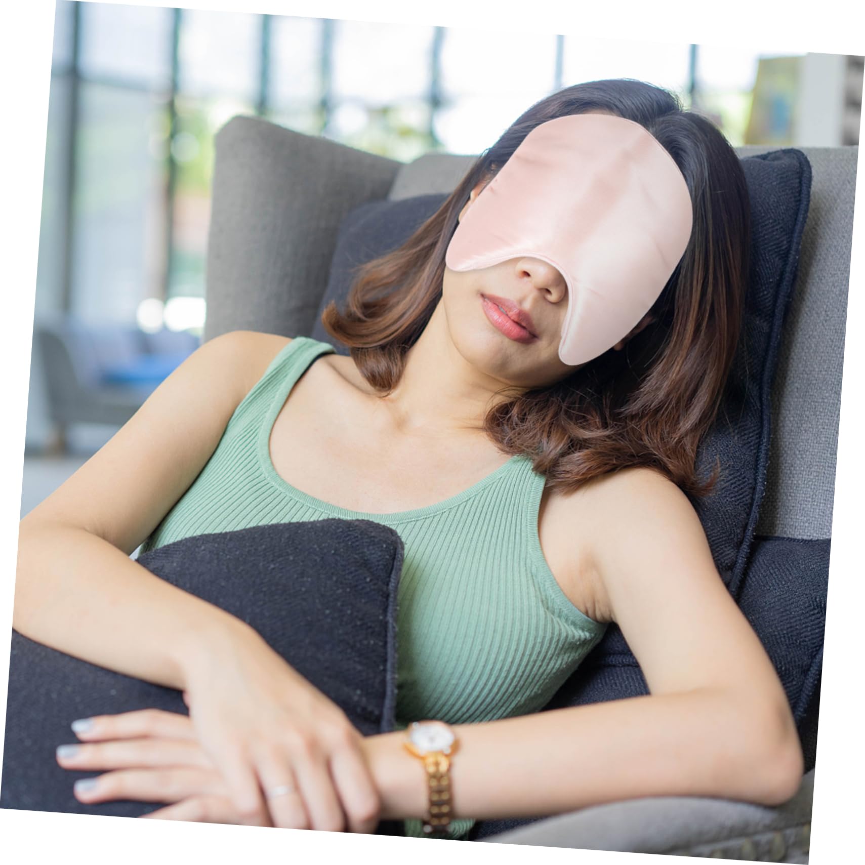 Maschera per Occhi Regolabile da Viaggio in Seta Cotone Rosa | Piccola e Leggera, Riduce L’attrito senza Rimuovere i Prodotti Skincare, Comoda su Treni e Viaggio