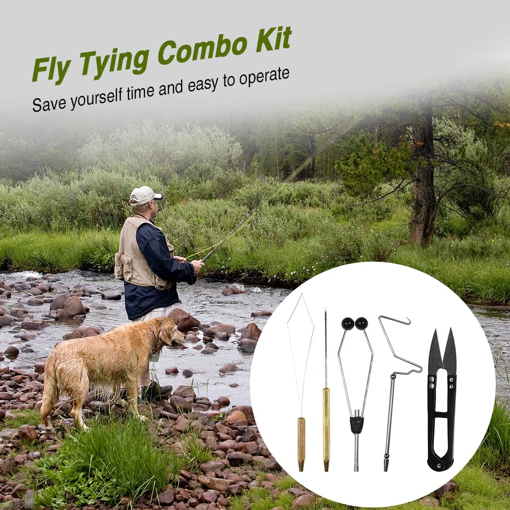 Mouche Peche Acheter Kit Combiné D'outils De Montage De Mouches, étau De Montage De Mouches, Support De Canette, Enfileur D'aiguille, Fouet, Ciseaux De Finition Kit Fabrication Mouche Peche