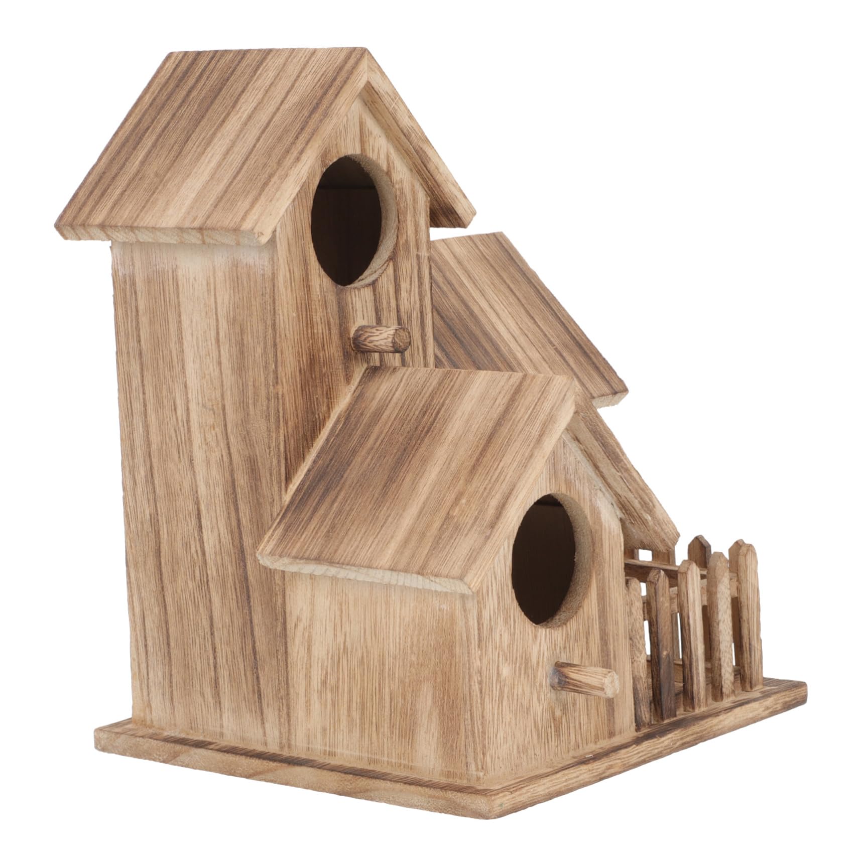 Villa Nido De Pájaro Madera Caseta para Jardín Comedero Independiente para Pájaros Nido De Madera