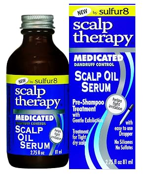 SULFUR8 Scalp Therapy Oil Serum Medicated Anti-Dandruff Treatment for Itchy, Dry, Flaky Scalp Lightweight Serum for All Hair Types, Promotes Health & Comfort Pack of 1