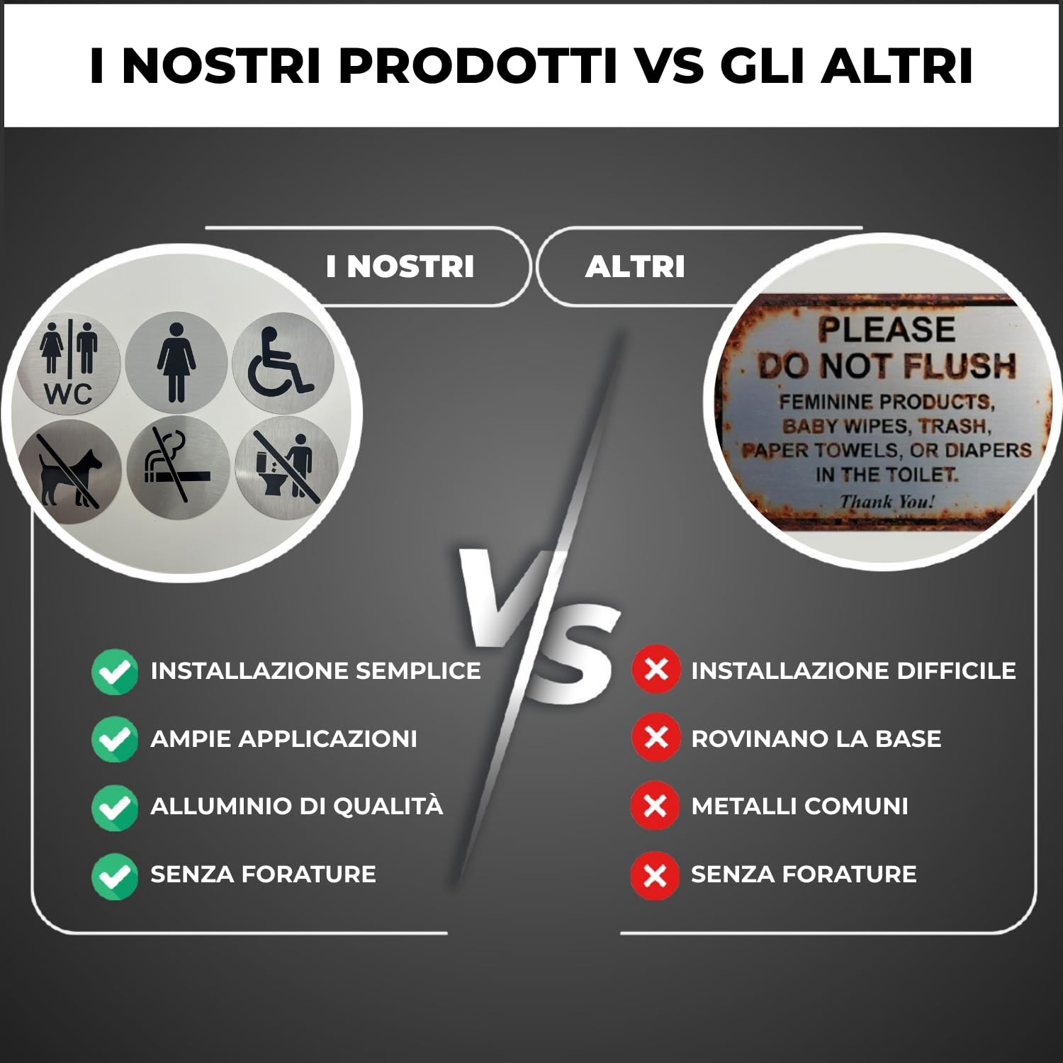 LEIASA | Cartello Campanello Porta - Ø 10 cm - Alluminio - Targa Campanello Casa - Adesivo Pulsante Citofono - Segnale Circolare Elegante - Placca Resistente - Grosor 0.8mm - (Campanello) - 5