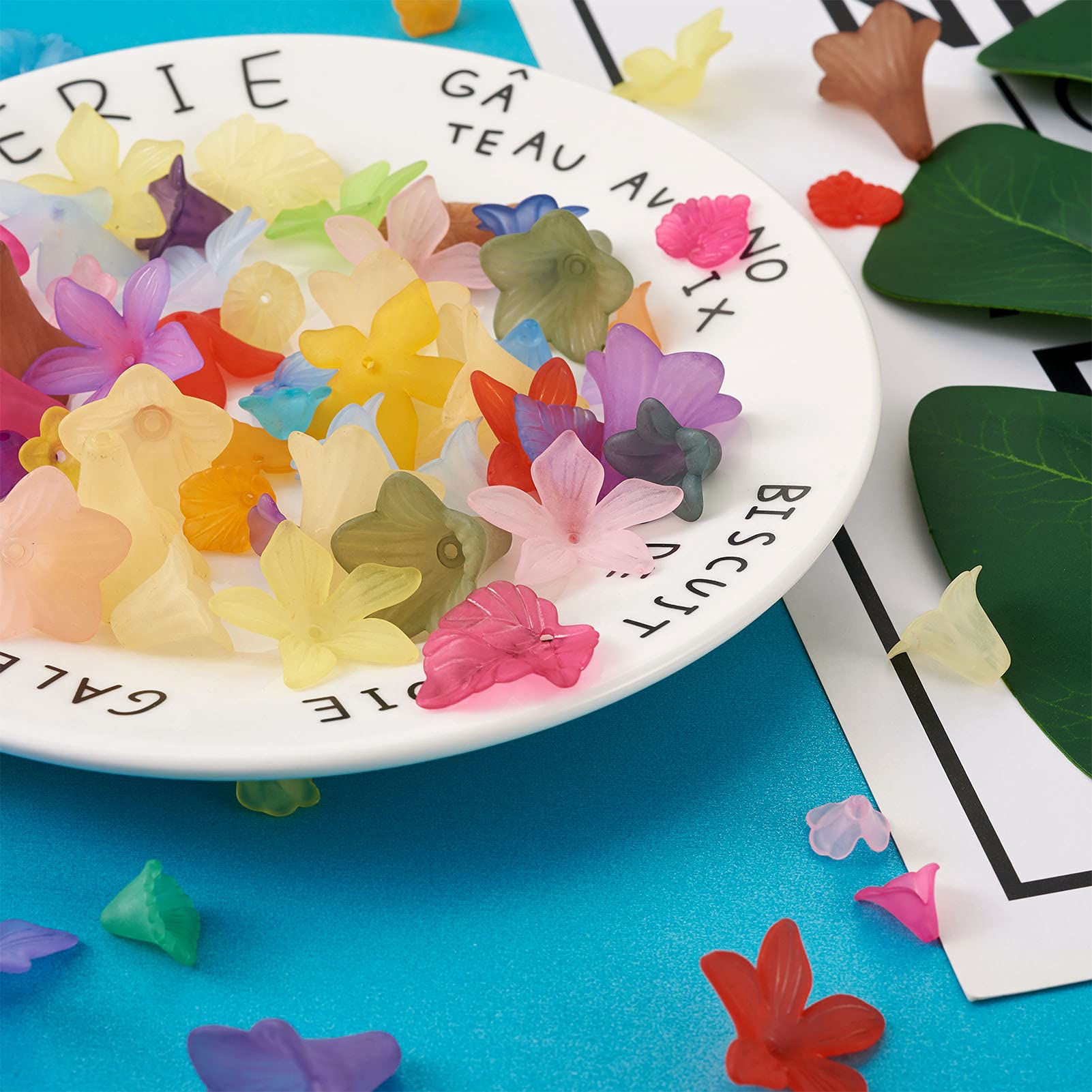 40 Perline Acriliche A Forma Di Fiore, Trasparenti E Colorate, Elettroplaccate, Per Creare Gioielli E Accessori Fai Da Te, 31mm, Colore Conchiglia - 4