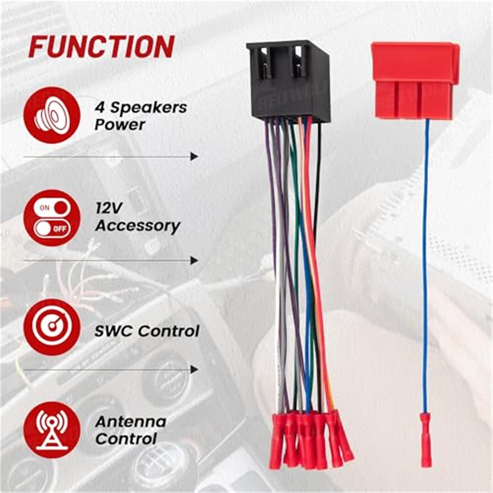 Arnés de cableado de radio ISO for automóvil con conector
