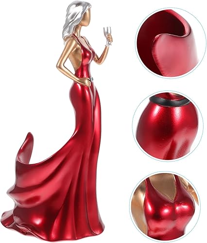 Miniatura 4 de TIDTALEO Estante de vino para decoración de escultura de dama de belleza, silla de tacón alto, soporte para vino de dama de belleza, soporte para