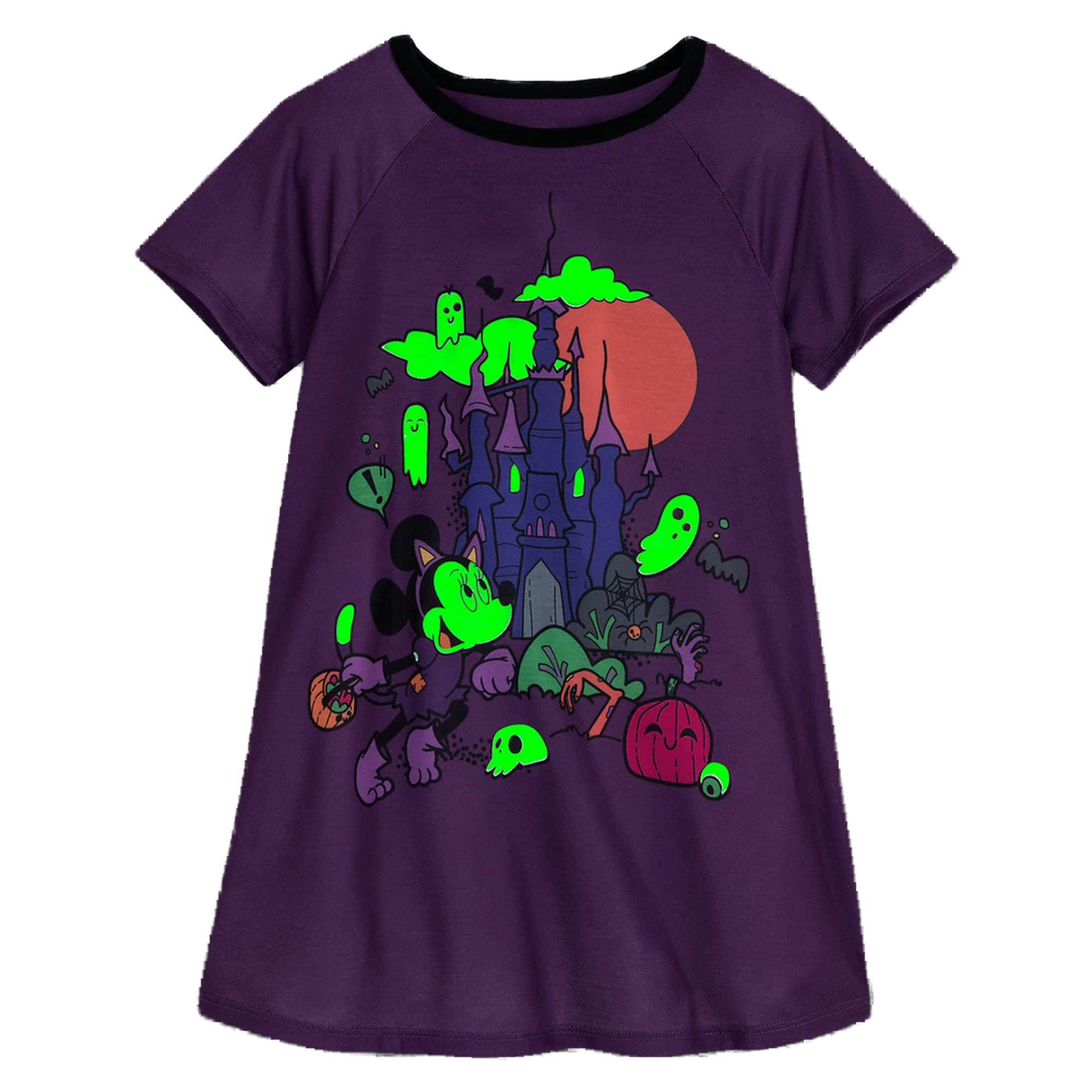 Disney Minnie Mouse Halloween Glow-in-The-Dark Nightshirt for Girls Size 9/10 Multicolored