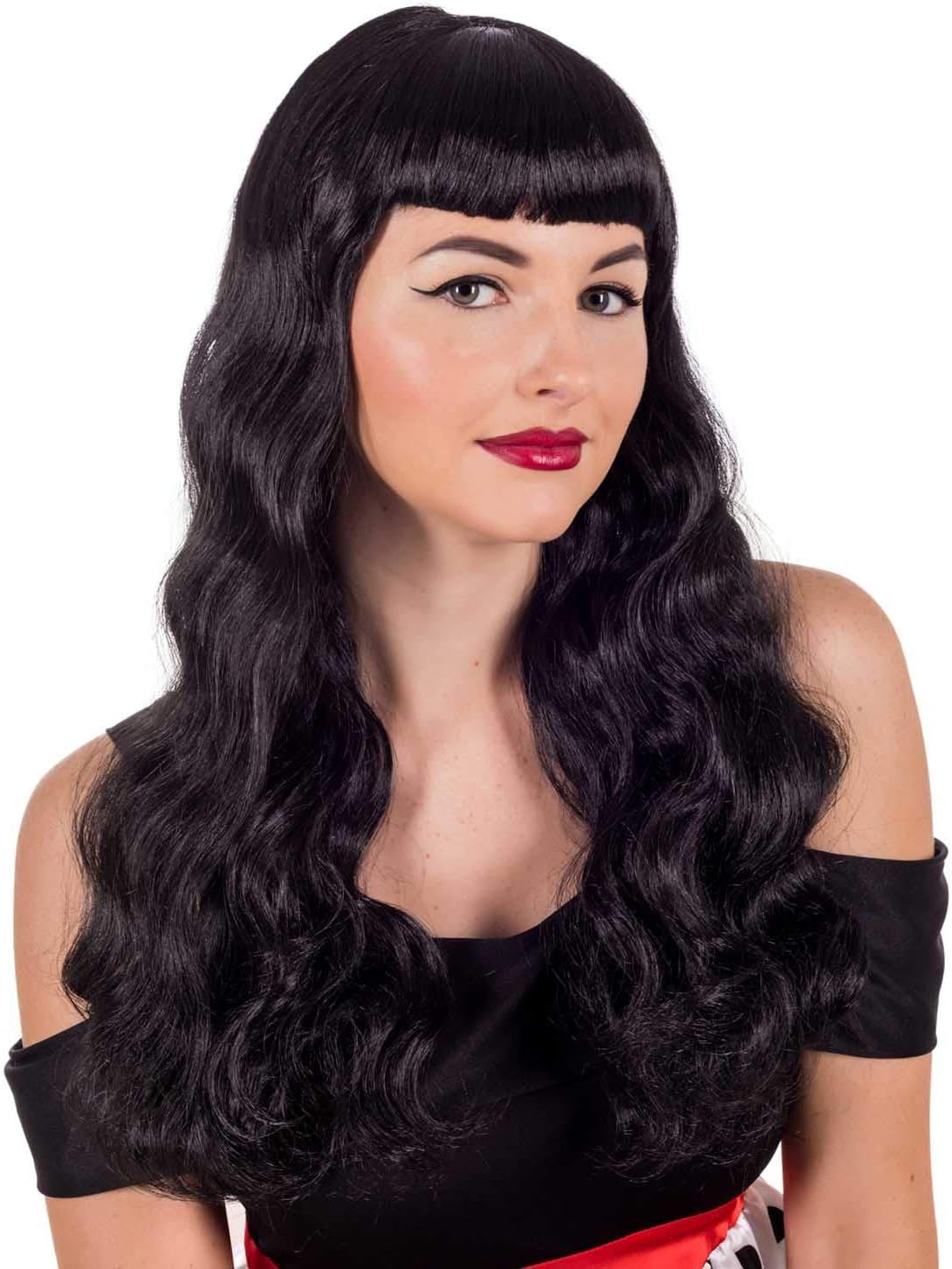 black 1950s wig