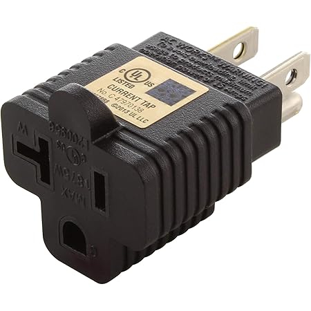 AC WORKS 15A to 20A 125Volt NEMA 5-20R T Blade Plug Adapter UL/C-UL Safety Approval … (1PK)