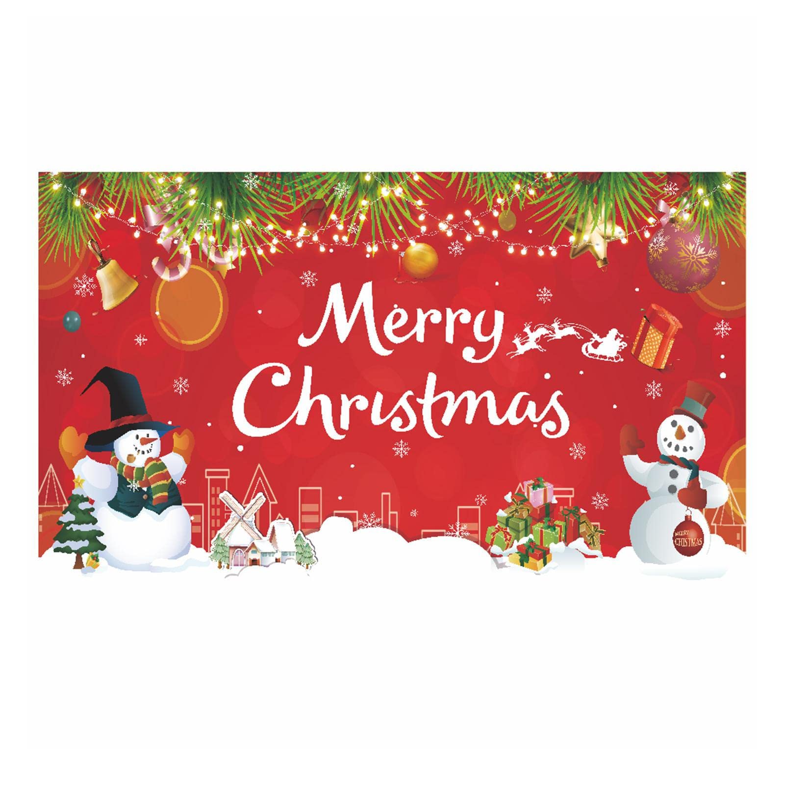 クリスマスパーティー2019 サイン入り写真 Amazon.co.jp: メリークリスマスバナーサイン - サンタ雪だるま
