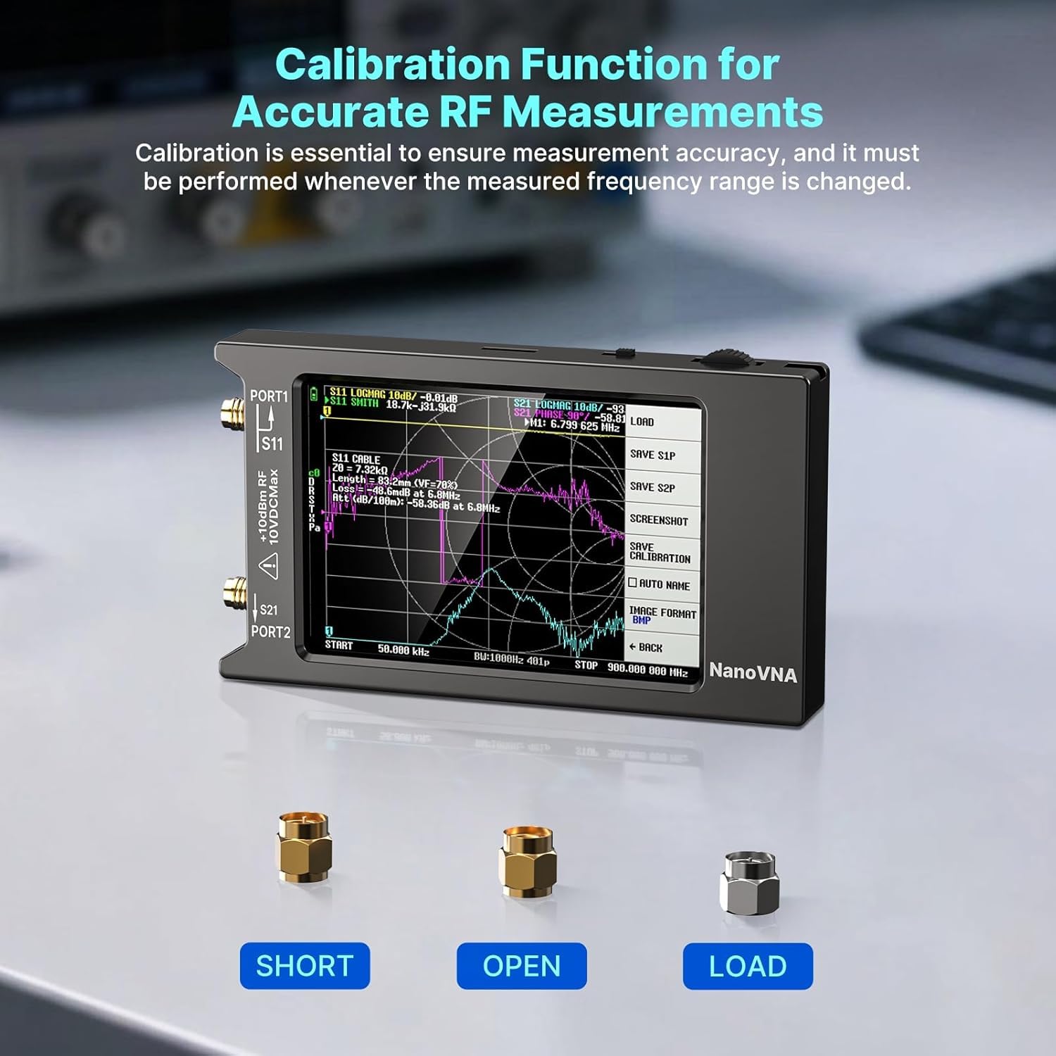 Aursinc Nanovna-H4 Vector Network Analyzer, ultimo V4.4 9KHz-1.5 GHz HF VHF UHF 4" Touch Screen Nanovna Analyzer Antenna Radio Ham, misurando i parametri di S, SWR, Fase, Delay, Smith Chart