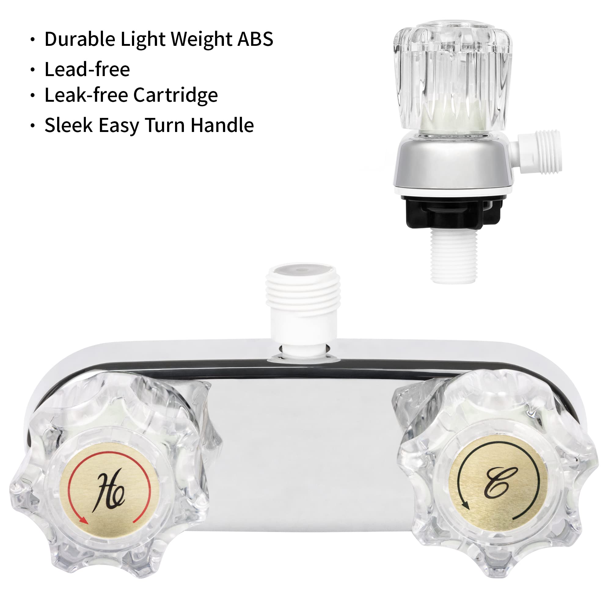 RV Faucet - 4' Shower Valve Diverter Assembly Kit, Replacement for RV Camper Shower Bathroom Mixing Valve Control - Image 4
