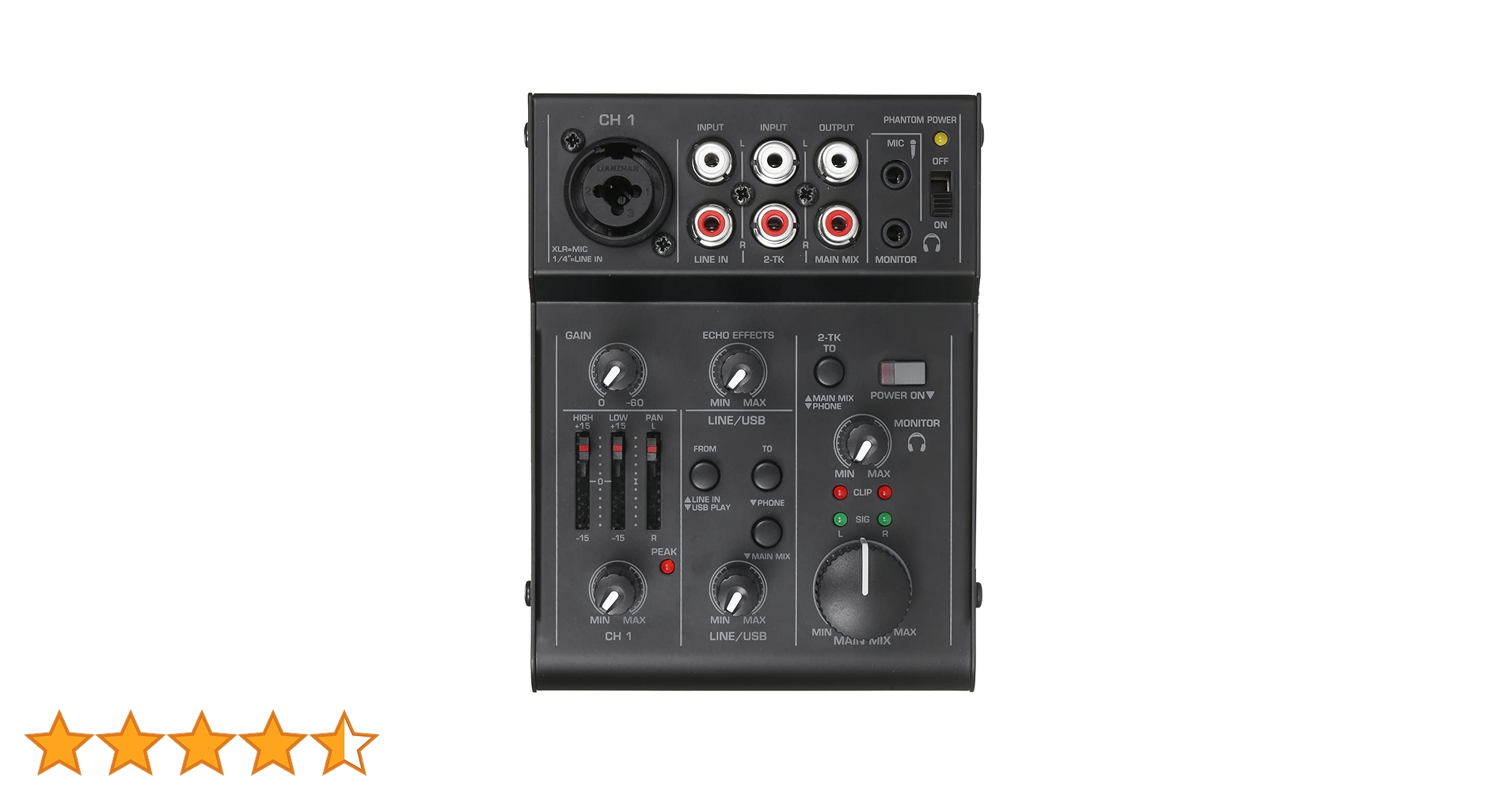 Amazon.co.jp: オーディオミキサー、5チャンネルコンパクト