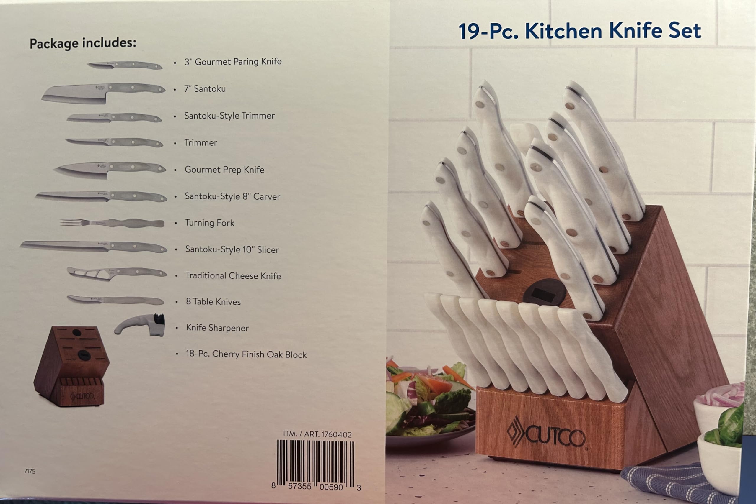 Amazon.com: Cutco 19 Pc Pearl Kitchen Knife Set Cherry Wood Stand