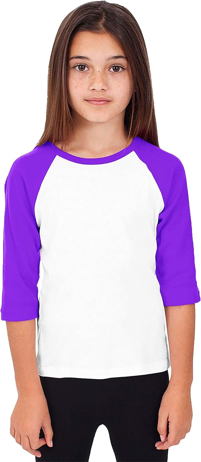 Hat and Beyond Kids Raglan Jersey Child Toddler Youth Uniforms 3/4 Sleeves T Shirts