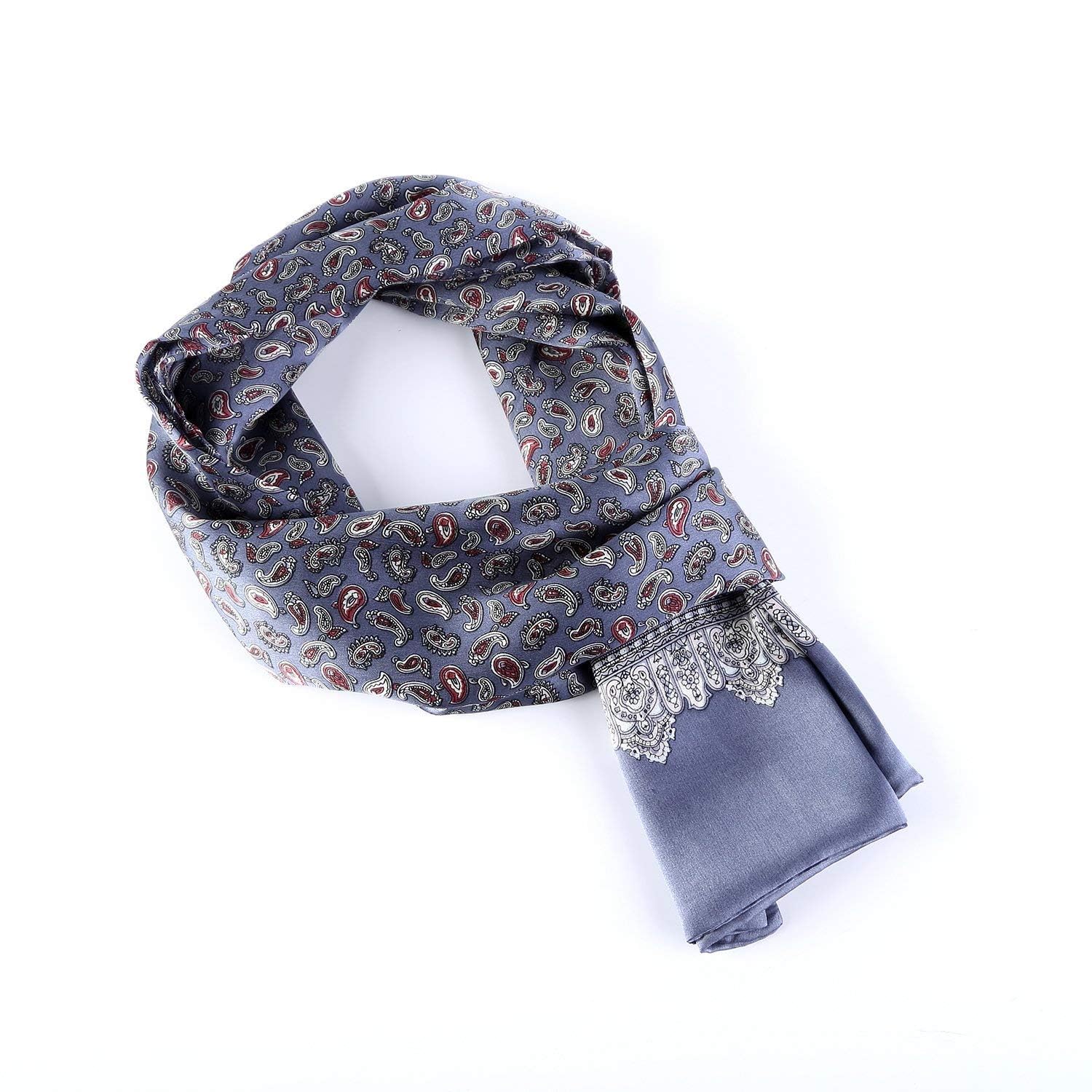 Foulard en Soie Vintage pour Homme, 100% Pure, Motif Classique, Double Couche, imprimé Gentleman