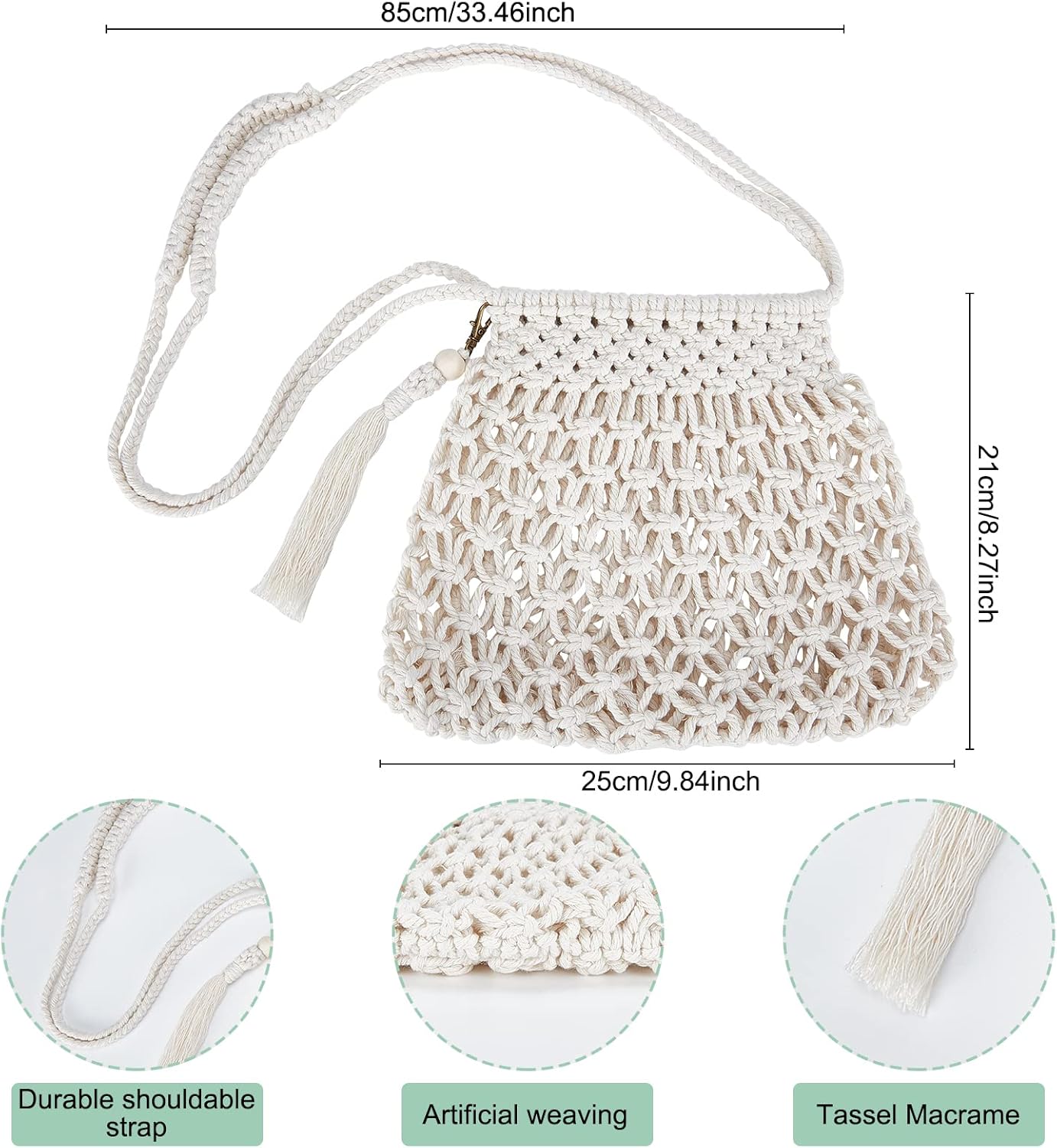 INFUNLY DIY Macrame Bag Kit for Adults Beginners Girls Macrame Handbag