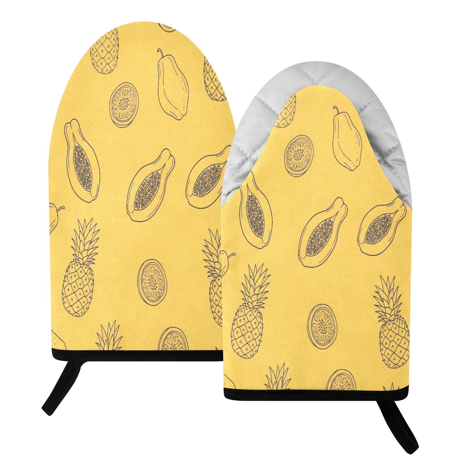 BURSTDDY Summer Fruits Oven Mitt,Heat Resistant Kitchen Mitts for Cooking