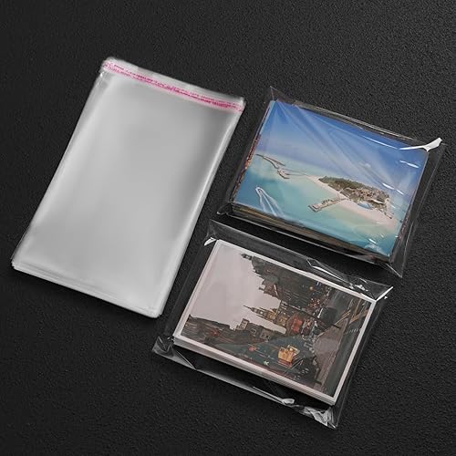 Miniatura 8 de Bolsas de celofán plano transparente de 7 x 5 pulgadas, buenas para panadería, galletas, dulces, postres con lazos de color aleatorio, 100 unidades