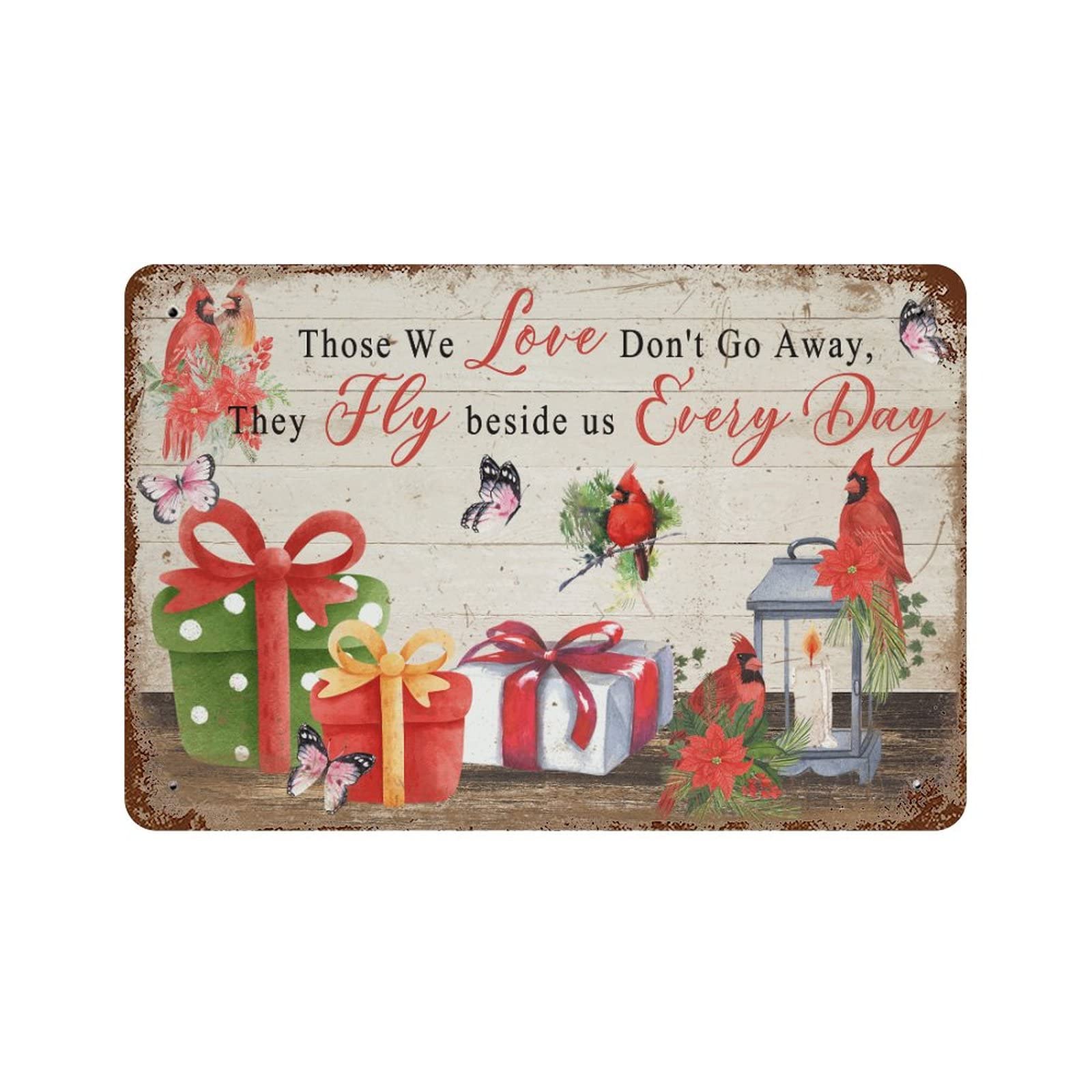Panneau de signalisation de Noël Those We Love hommage rétro maison