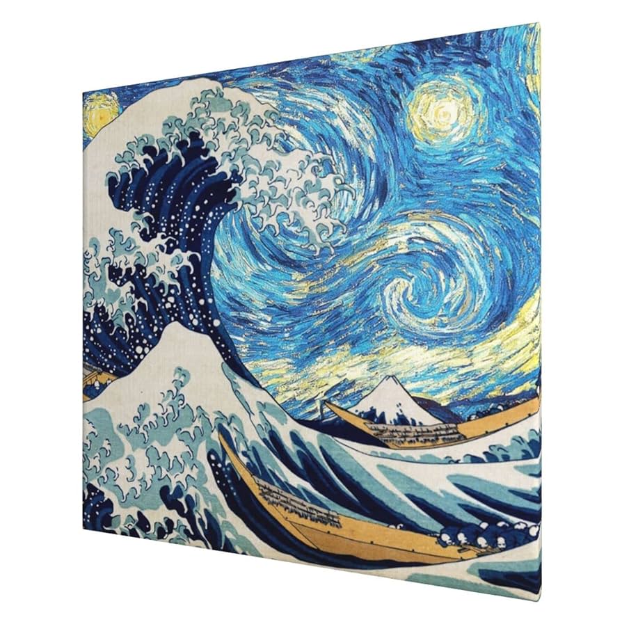 キャンバスプリントアートゴッホ 星月夜 絵画 額付き インテリア Amazon.co.jp: ゴッホの有名なリビングルーム大型絵画星月夜