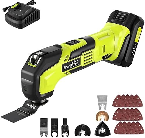 SnapFresh Oscillating Multi Tool Cordless, 20V DIY Tool Kit, 6