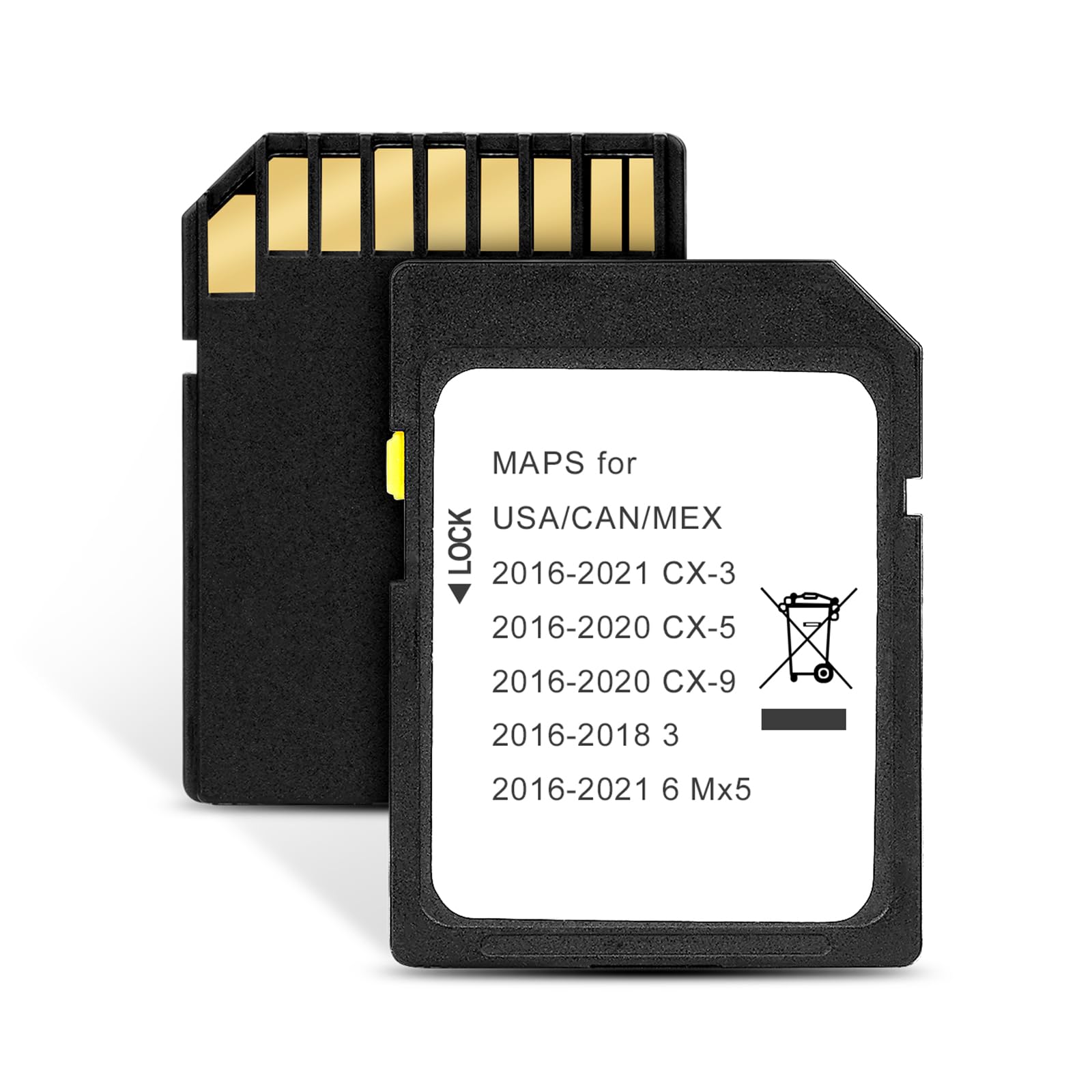 Tarjeta SD GPS de navegación para Coche Compatible con Mazda 3 2016-2018, CX-5/CX-9 2016-2020, Mazda 6/CX-3/MX-5 2016-2024, Sistema de navegación de sincronización de Tarjetas de Mapa GPS para