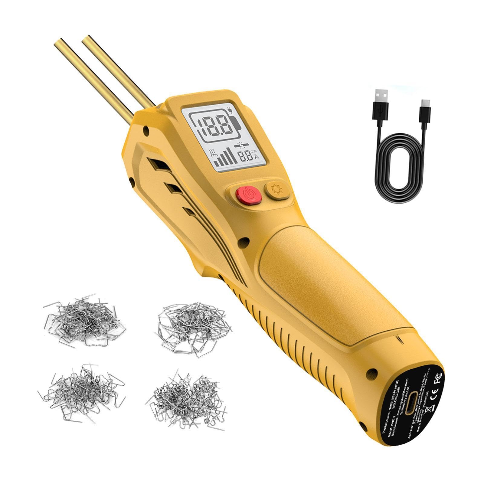 MYCENSE Pp Welder Hot Stapler Welding Machine Professional 5V Input Voltage Cordless Welding Equipment Handheld Pp Repair, Yellow