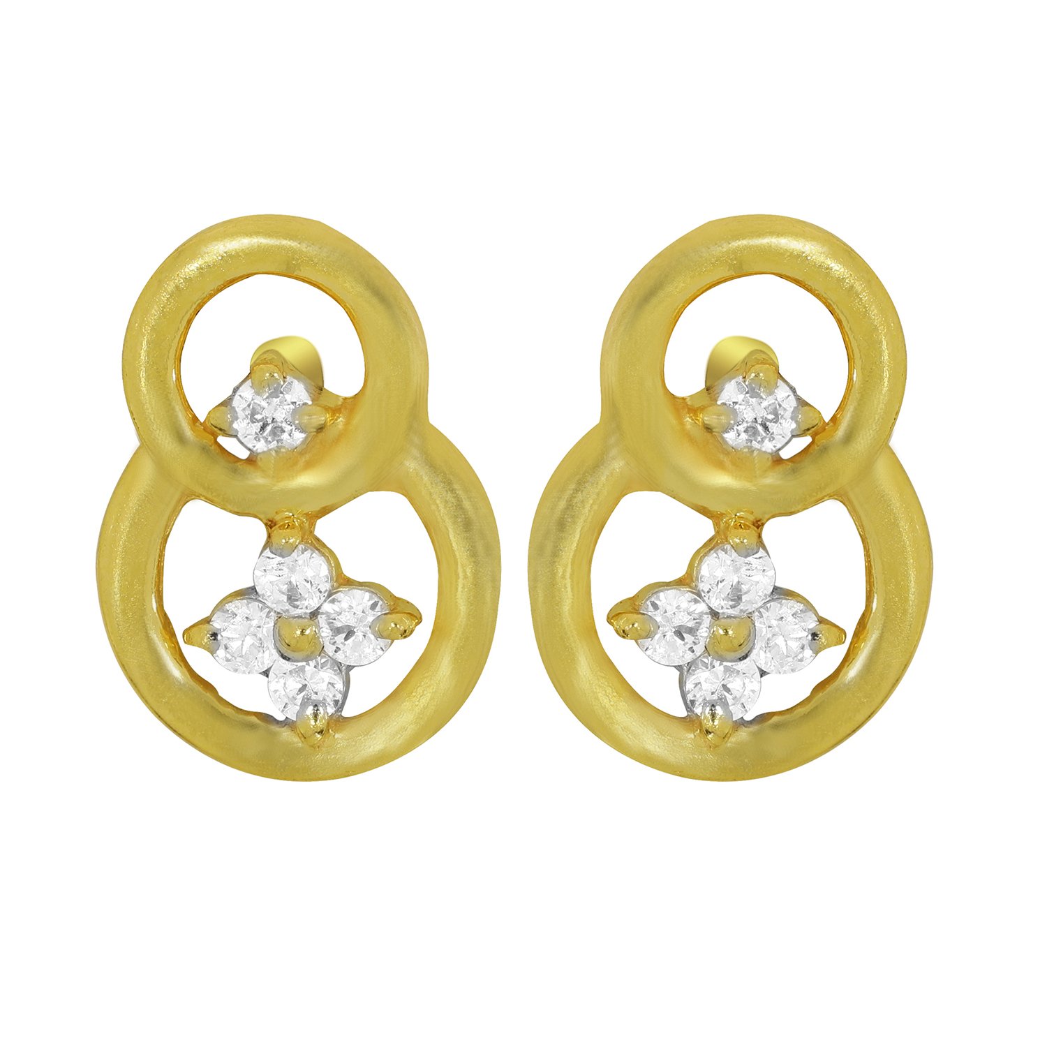 22KT Yellow Gold Stud Earrings for Women-image-10