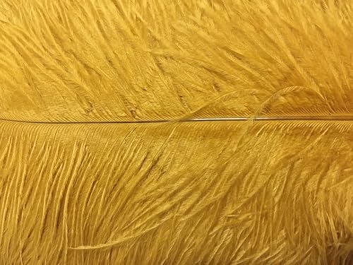 Miniatura 5 de 10 plumas de avestruz naturales teñidas para bricolaje, hogar, boda, fiesta, oficina, decoración (12  14 pulgadas, dorado)