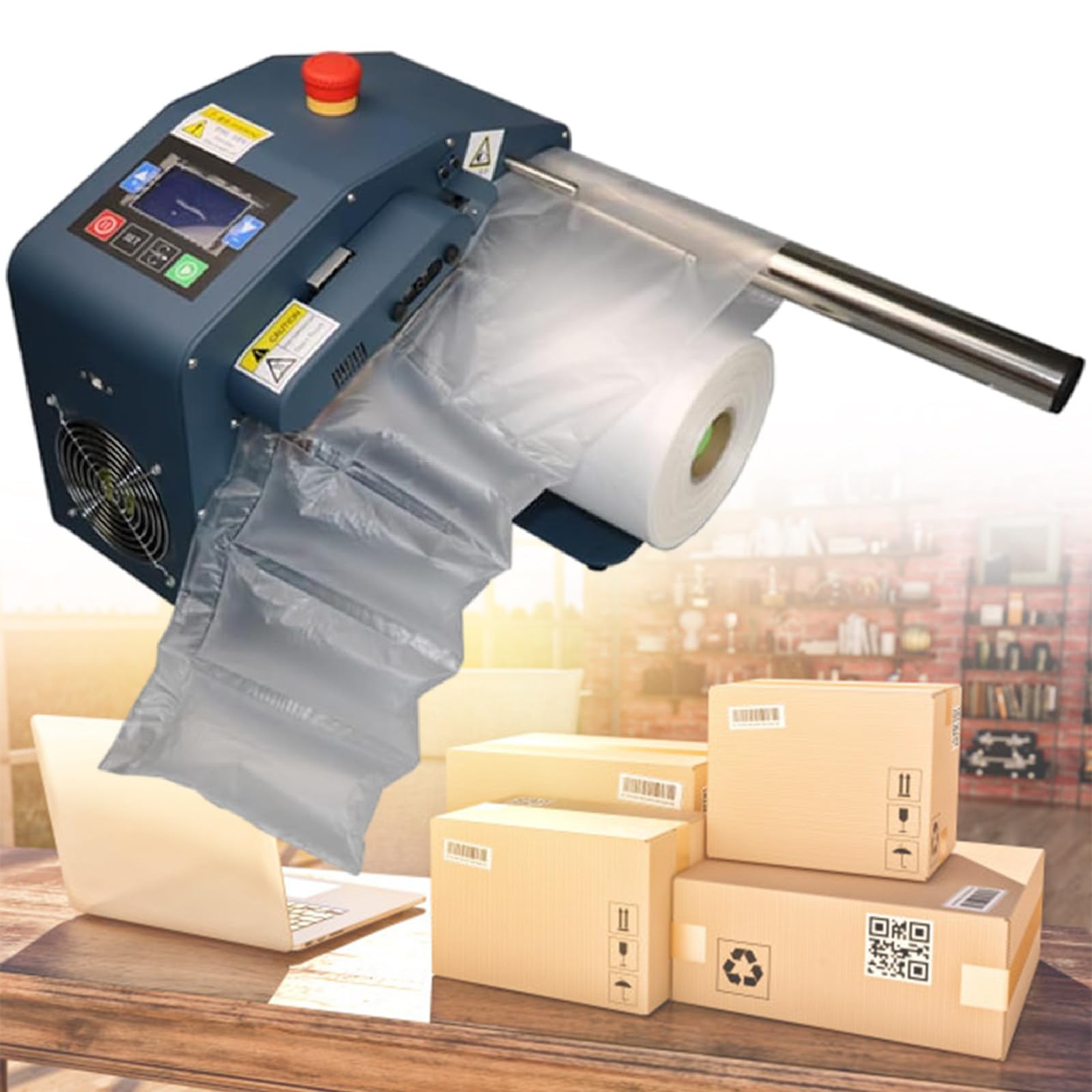 Aserzenith 1 Inflatable Bubble Packing Wrap, Inflatable Packaging Machine, Air Pillow Machine, Portable Air Cushion Wrap Machine