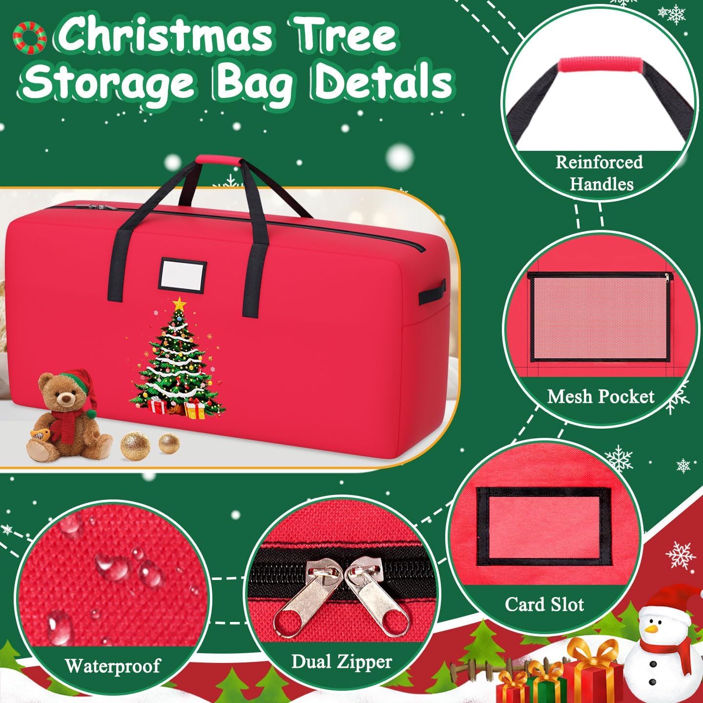 Christmas Tree Skirt Christmas Tree Storage Bag Bundle (21 Inches，Fit up to 7.5 FT Trees) Tree Skirt Blue Christmas Decor Artificial Christmas Tree Bag for Holiday Storage