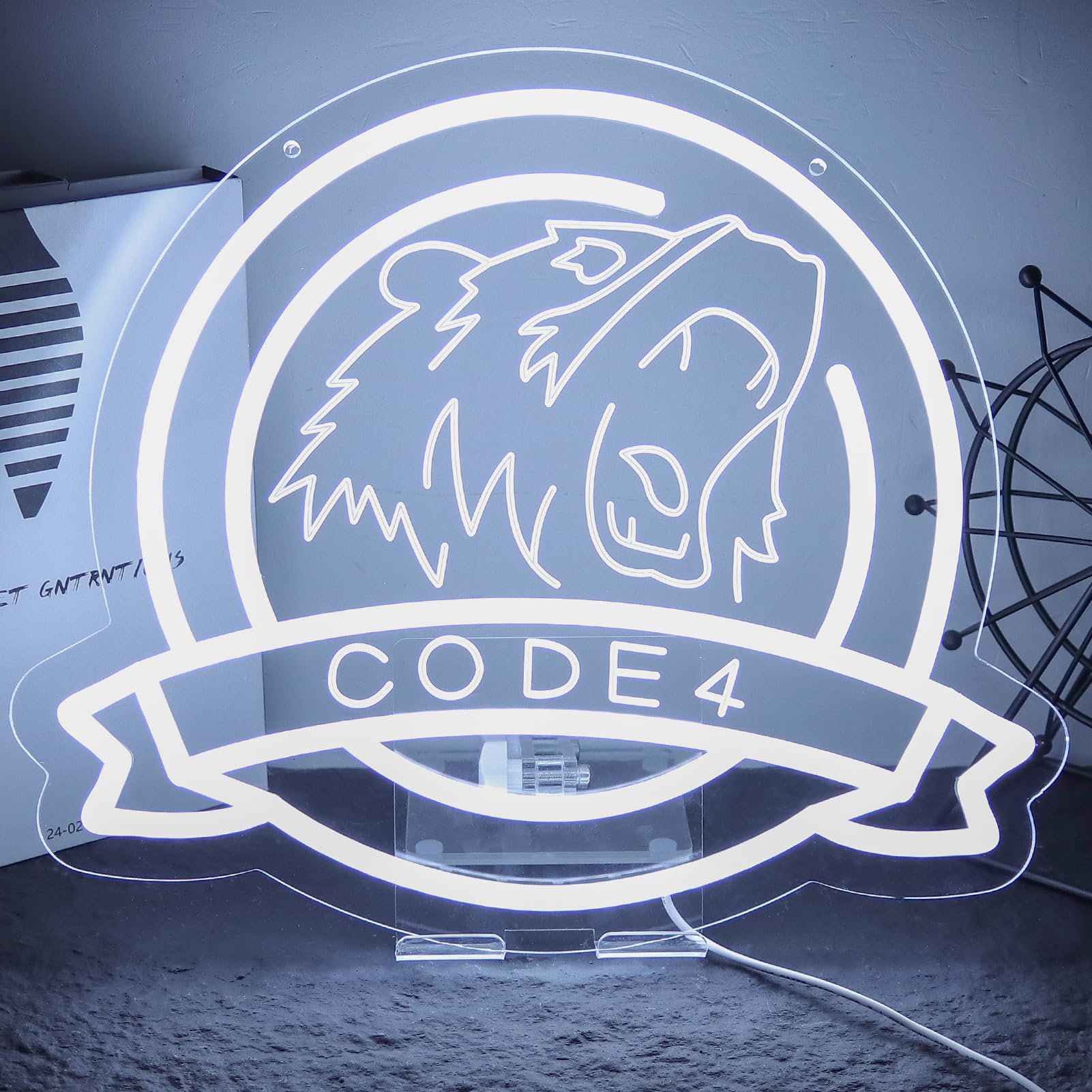 Police Code 4 Neon Signs,Dimmable LED Police Neon Light for Garage or Man Cave Decor Suitable for Beer Bar Club Garage Hotel Bar Cafe Birthday Party Gift Led Art Wall Decorative14.1 * 12.2Inch