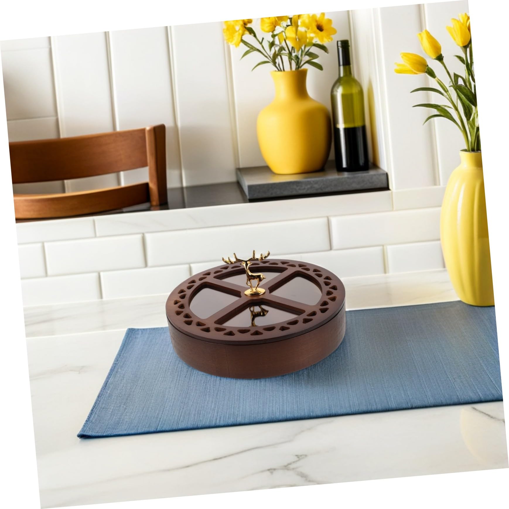 IMIKEYA Boîte à Noix à Compartiments avec Couvercle Transparent Plateau Divisé pour Fruits Secs Bonbons et Noix Organisateur de Rangement Multifonction pour Apéritifs et Collations