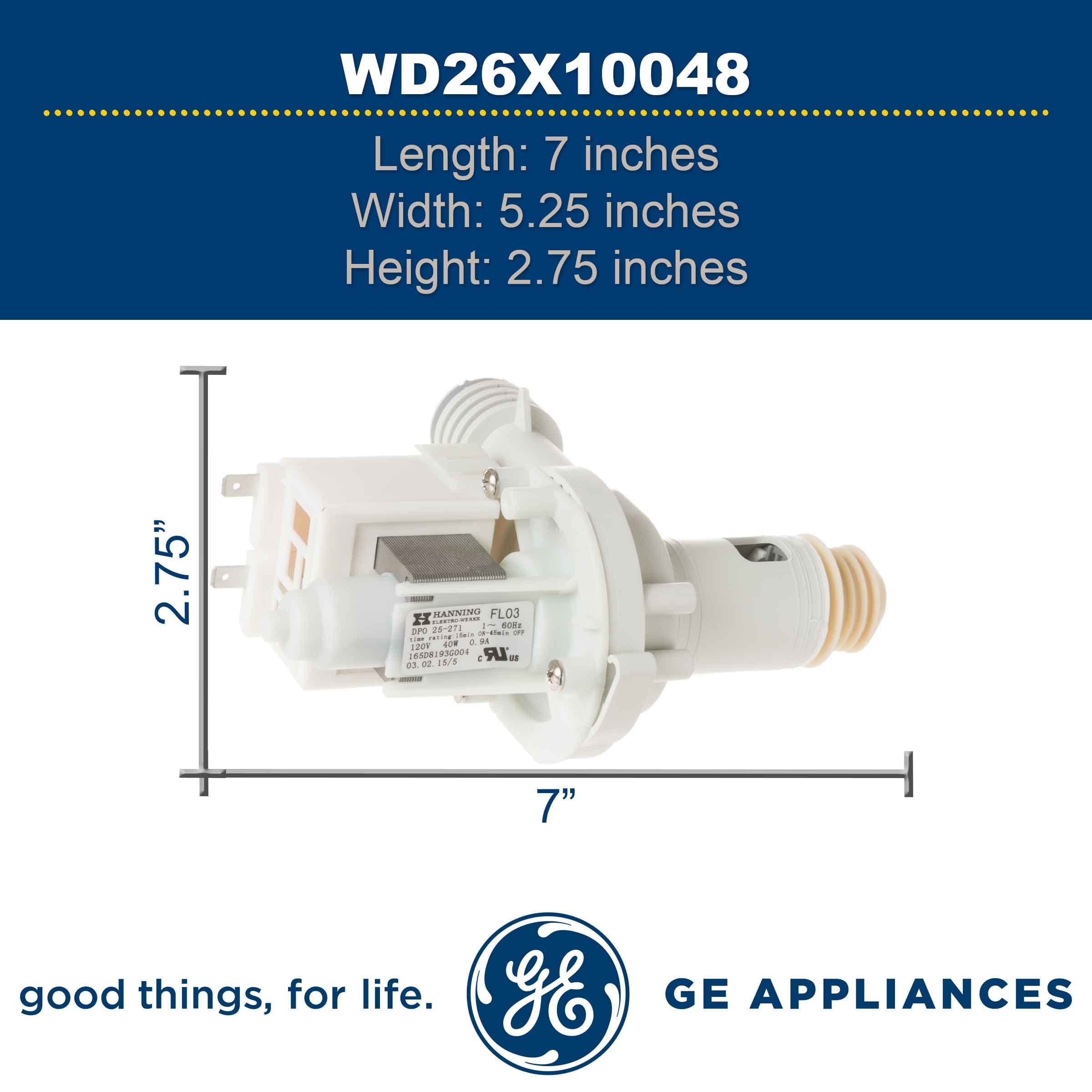 WD26X10048 GE - Bomba de drenaje para lavavajillas