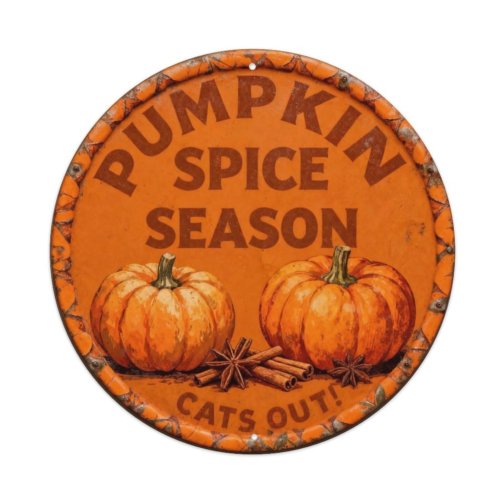 Pumpkin Spice Season Metal Tin Sign Plaque
