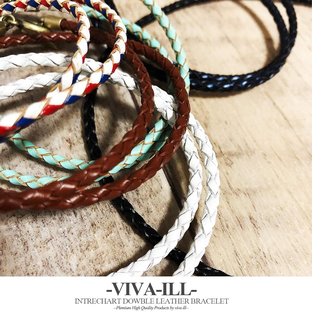 Amazon | VIVA-ILL 本革 編み込み レザー ブレスレット メンズ