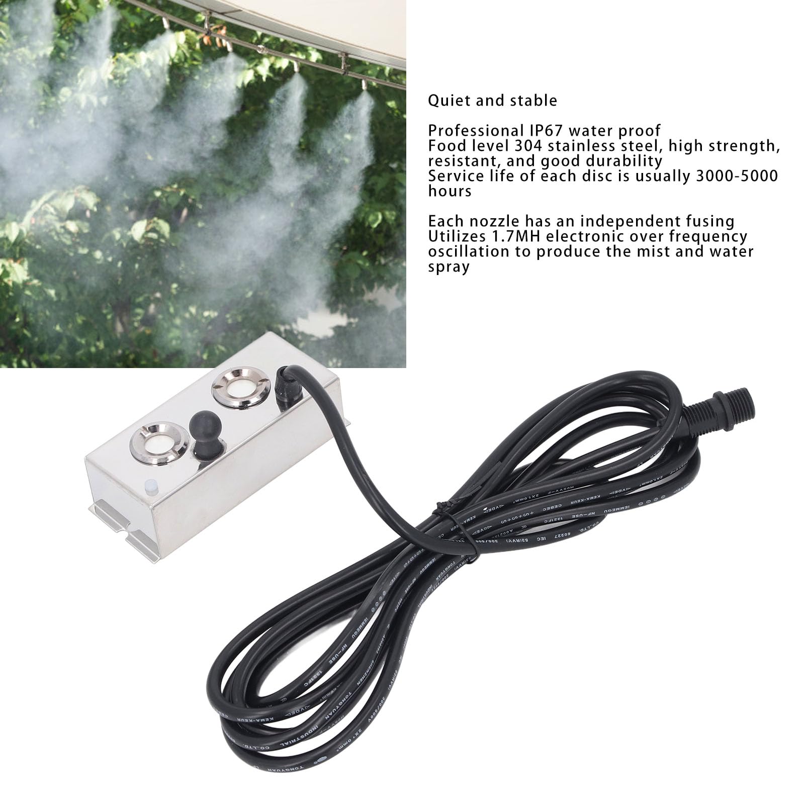 Macchina del Fumo Ad Ultrasuoni, 2 Teste, 4,5 L All'ora, Impermeabile, 9,8 Piedi, Macchina del Fumo per Laghetto, Giardino, Prato, Serra, Vacanze, Conservazione delle