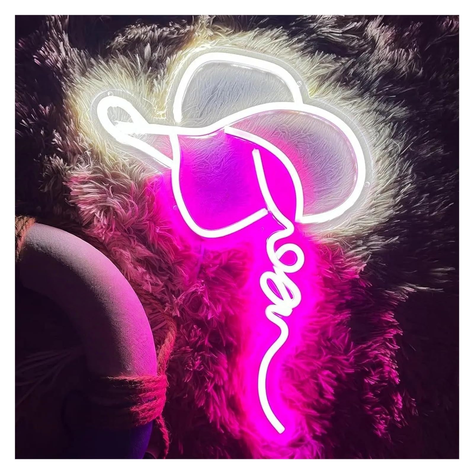 SHOUXI Sign Lamp Cowgirl Hat Neon Sign Dimmable Cowboy LED Light for Shop Opening Window Store Display Beer Bar Nightclub Decor 40cmx30cm