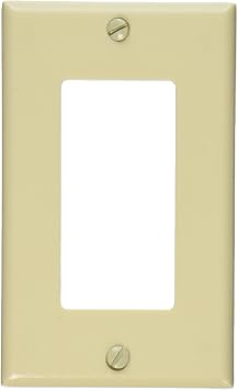 Leviton 1-Gang Decora/GFCI Device Wallplate, Standard Size, Thermoset, Device Mount, 80401-I, Ivory