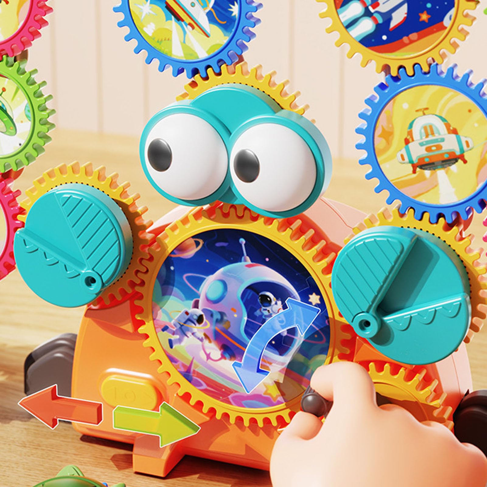 Goshyda Gears STEM Toys Set di Mattoncini Educativi Ad Incastro per Bambini, Set da Gioco Colorato per Migliorare L'apprendimento STEM, per Bambini dai 3 Ai 6 Anni, Materiale Plastico ABS