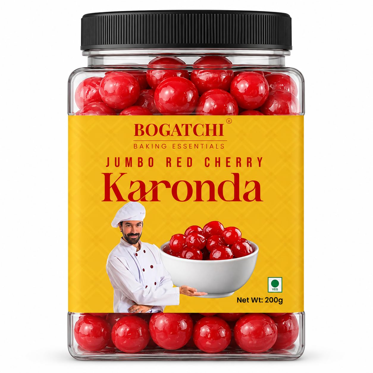BOGATCHI Big Cherry Karonda for Cake, Ice Creams and Shakes Decorations, Red Cherry Karonda, Delicious and Tasty, 200g-image-23