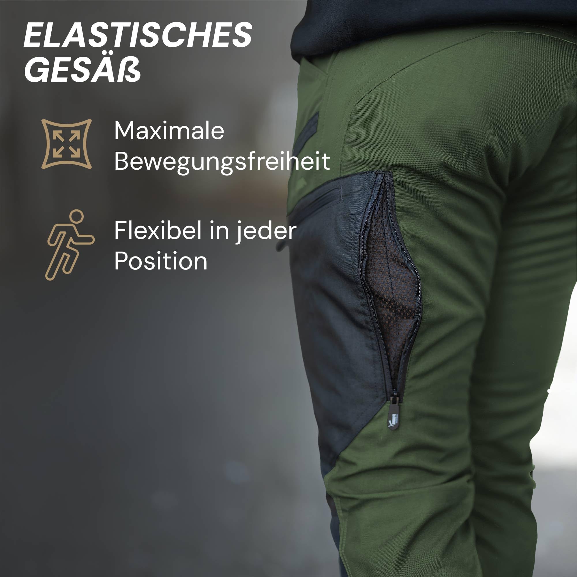 PUMA Workwear Pro-One Adventure Outdoor Wanderhose Herren - Ideal zum Klettern, Bergsteigen, Parkour und mehr – flexibel, verstärkt & strapazierfähig - Outdoor Hosen für Herren
