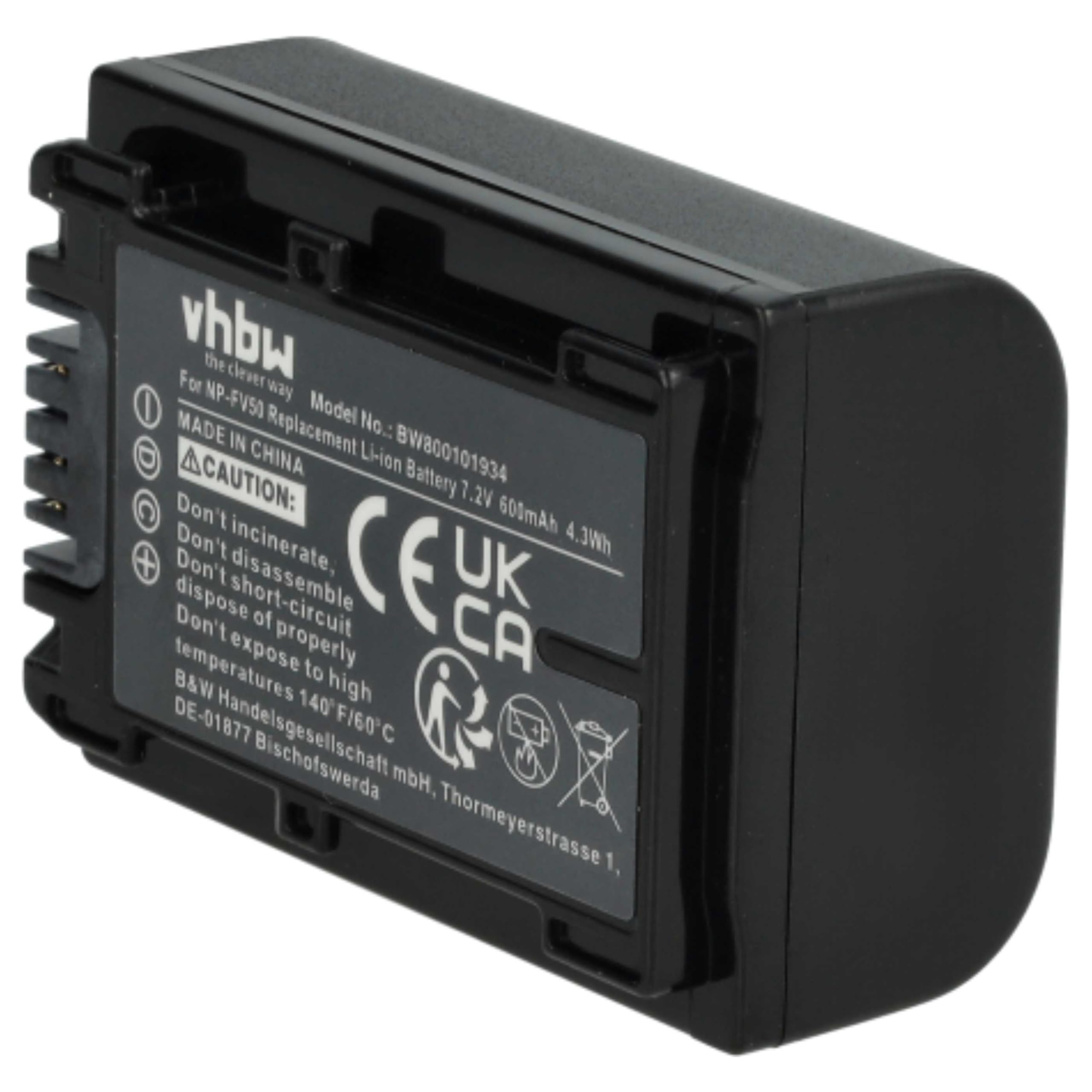 vhbw 3X Batterie Compatible avec Sony HDR-CX360E