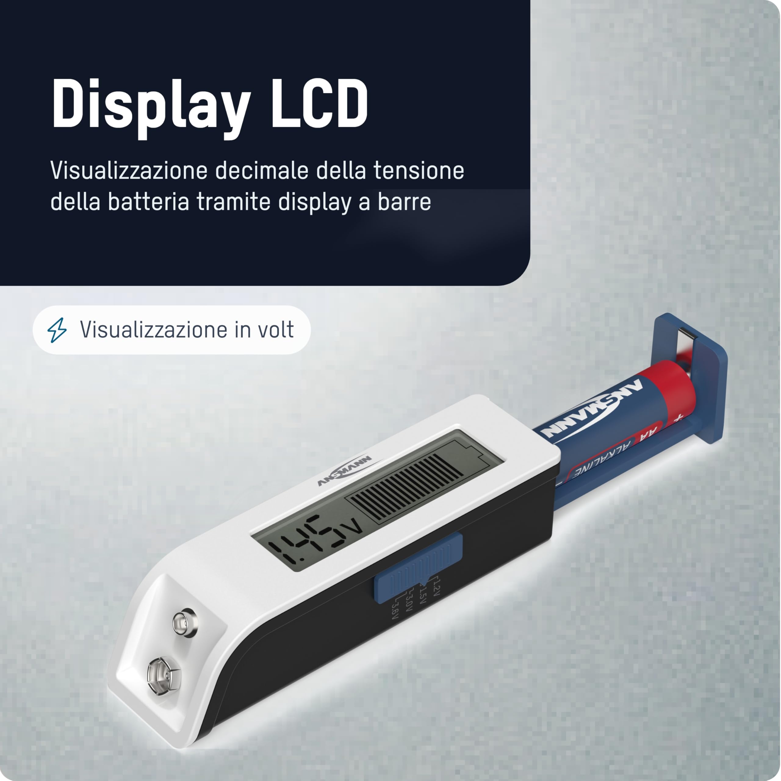 ANSMANN Tester per batterie ricaricabili con display LC
